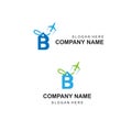 travel company logo letter B flying bonus tour